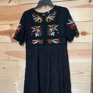 Embroidered lace dress